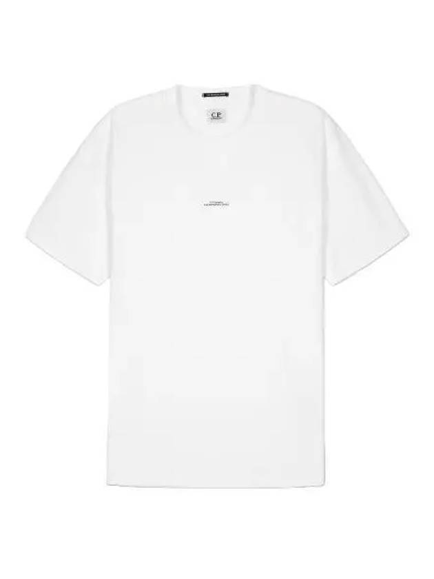 Mercerized Jersey Short Sleeve T Shirt White Tee - CP COMPANY - BALAAN 1