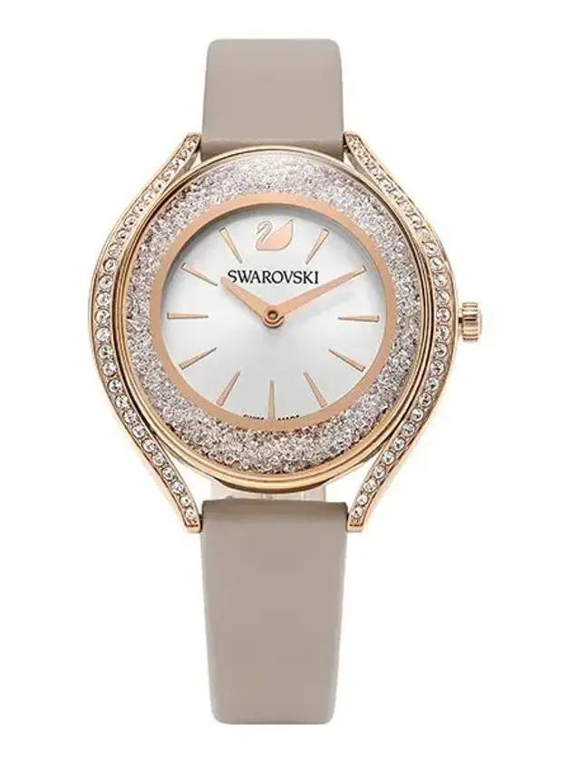 Crystal Aura Leather Watch Rose Gold - SWAROVSKI - BALAAN 1