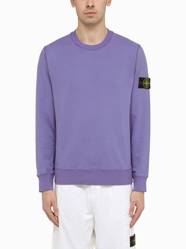 Wappen Patch Garment Dyed Sweatshirt Lavender - STONE ISLAND - BALAAN 2