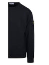 Wappen Patch Crew Neck Cotton Sweatshirt Black - STONE ISLAND - BALAAN 5