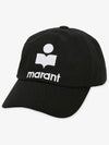 Tyron Logo Cotton Ball Cap Black - ISABEL MARANT - BALAAN 4