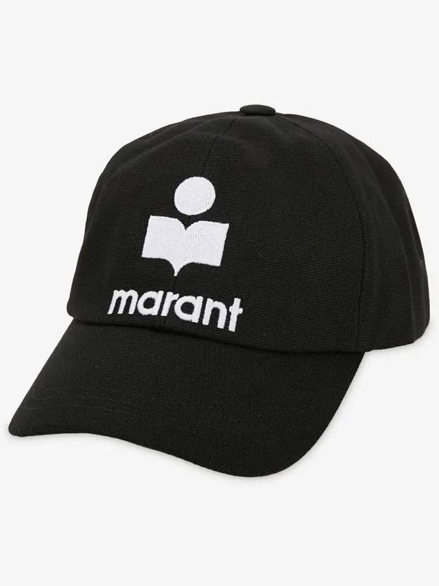 Tyron Logo Cotton Ball Cap Black - ISABEL MARANT - BALAAN 3