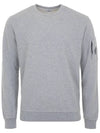 Light Fleece Crew Neck Sweatshirt Grey - CP COMPANY - BALAAN 3