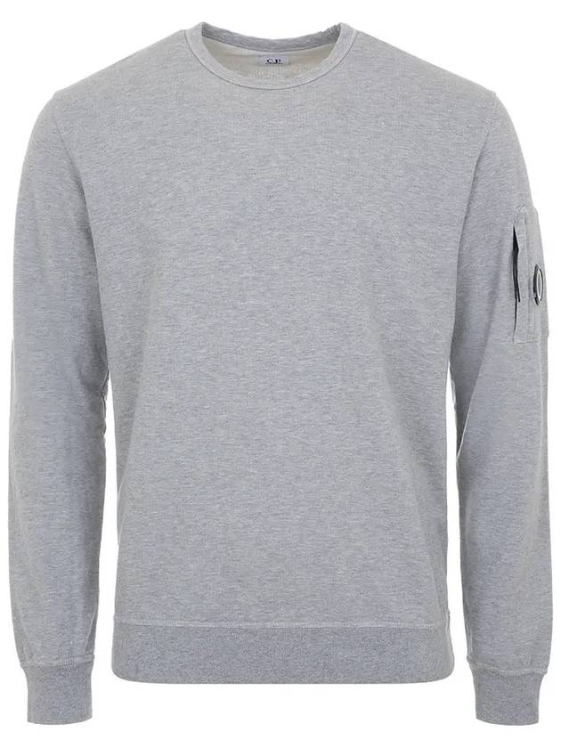 Light Fleece Crew Neck Sweatshirt Grey - CP COMPANY - BALAAN 3