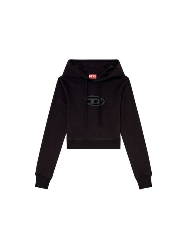 F Slimmy Hood OD Cut Out Oval D Logo Hoodie Black - DIESEL - BALAAN 2