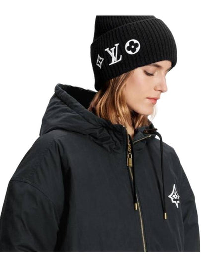 Monogram Flower Signature Headline Wool Beanie Black - LOUIS VUITTON - BALAAN 2