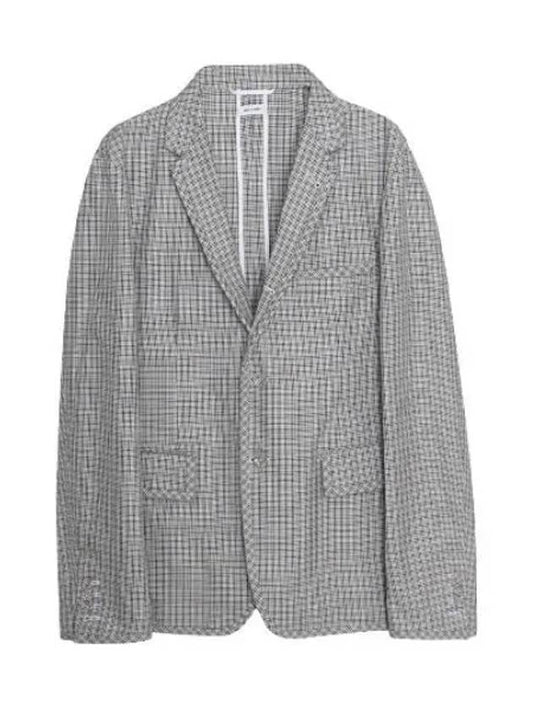 Unconstructed Seersucker Houndstooth Jacket Grey - THOM BROWNE - BALAAN 2