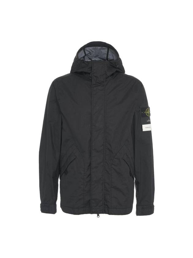 Membrana 3L TC Breathable Water-Resistant Hooded Jacket Black - STONE ISLAND - BALAAN 1