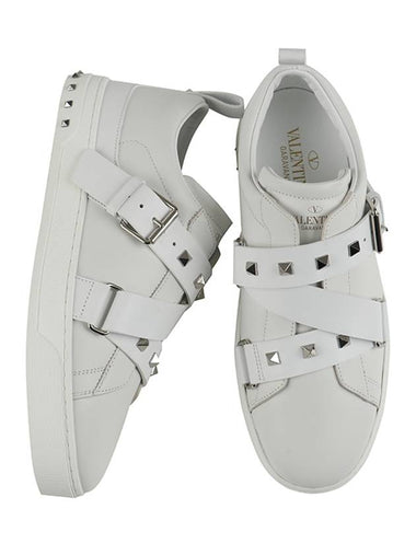 RY2S0A03 CZI 0BO VPUNK Velcro White Rockstud Sneakers - VALENTINO - BALAAN 1