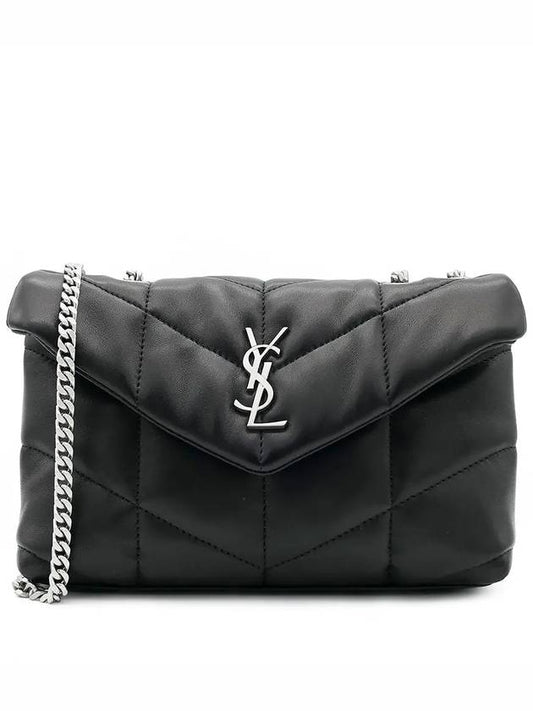 Toy Puffer Leather Shoulder Bag Black - SAINT LAURENT - BALAAN 2