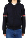 Cotton Milano Armband Zip Up Hoodie Navy - THOM BROWNE - BALAAN 2