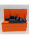 Chypre Leather Sandals Black - HERMES - BALAAN 2