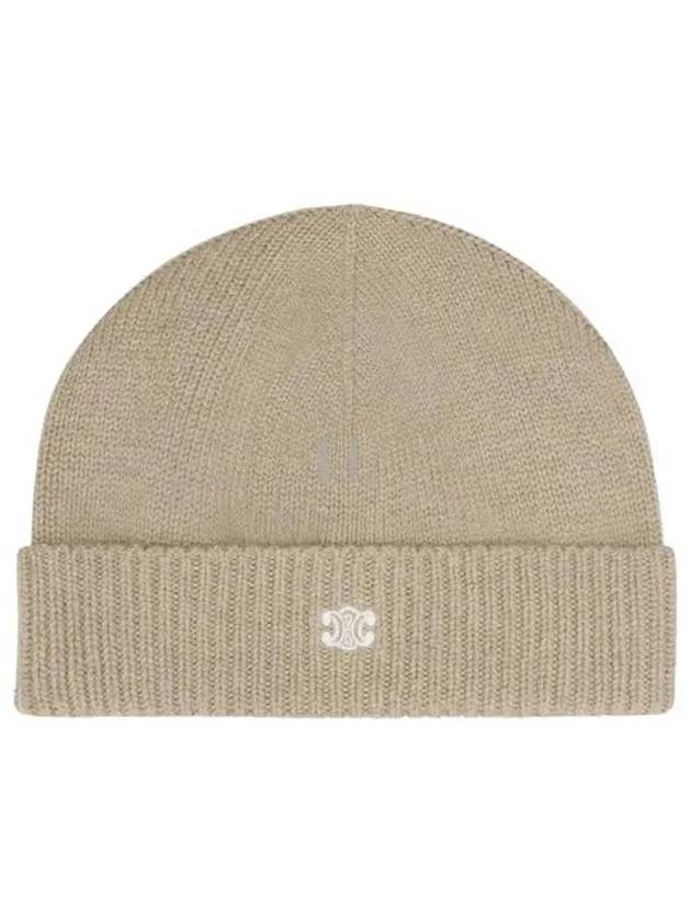 Triomphe Logo Beanie Beige - CELINE - BALAAN 2