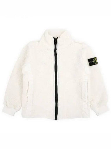 Stone Kids Waffen Patch Fleece Zip up Jacket Ivory 791661745 V0093 10 12A 271100 1101639 - STONE ISLAND - BALAAN 1