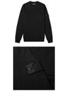 Men's Shadow Project Wappen Pocket Wool Knit Top Black - STONE ISLAND - BALAAN 6