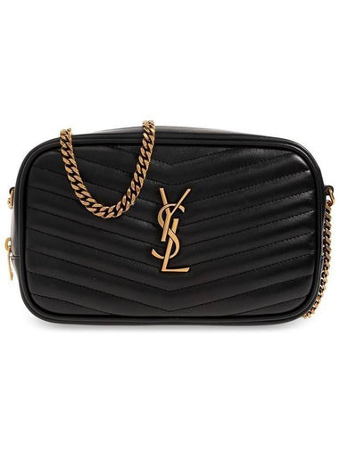 Lou Small Leather Cross Bag Black - SAINT LAURENT - BALAAN 1