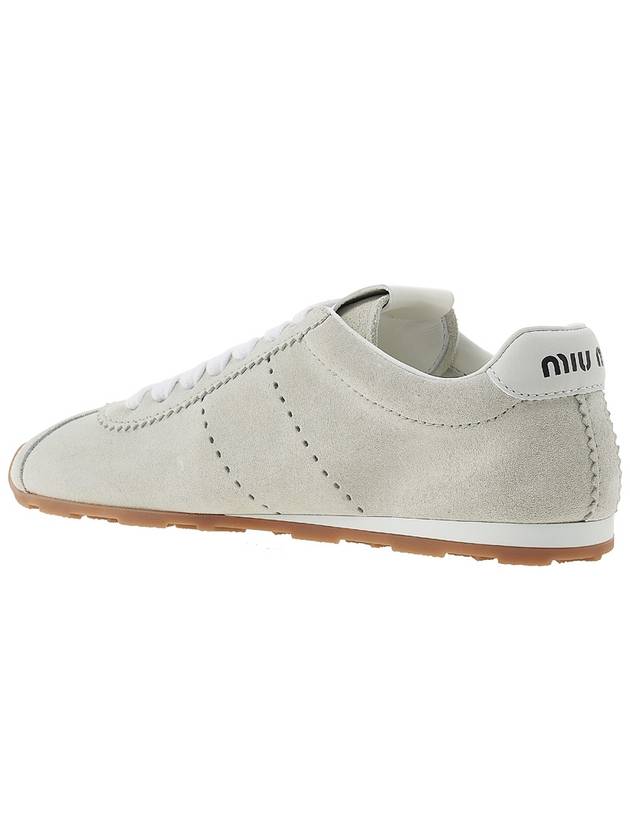 Suede Low Top Sneakers White - MIU MIU - BALAAN 4