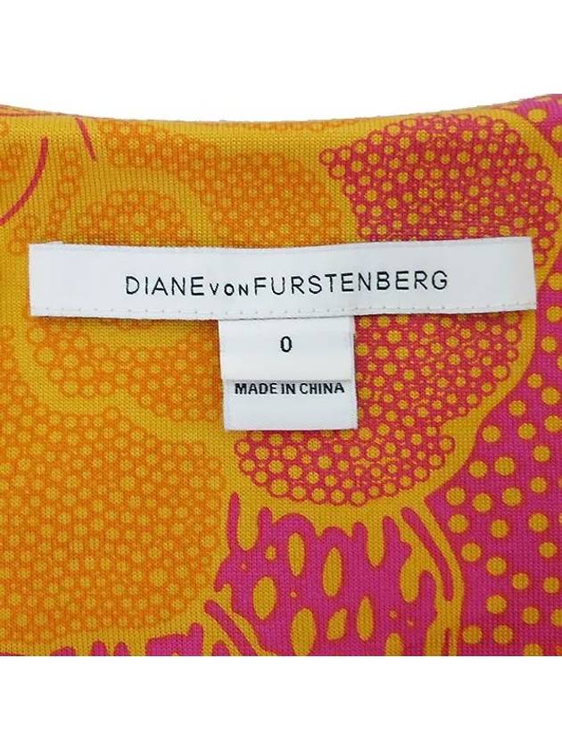 Orange color flower printing REINA women s dress - DIANE VON FURSTENBERG - BALAAN 4