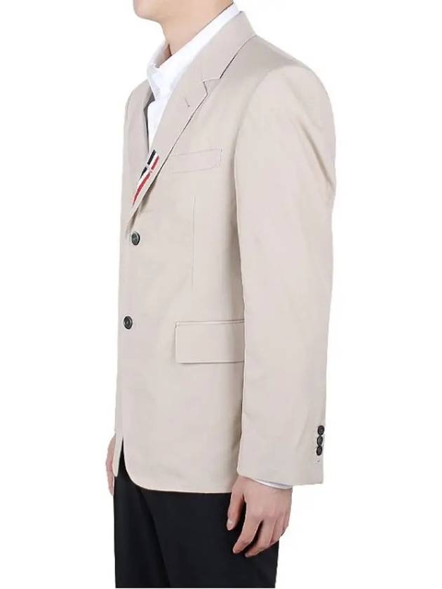 Typewriter Cloth Grosgrain Placket Sport Jacket Beige - THOM BROWNE - BALAAN 4