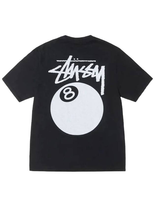 8-Ball Pigment Dyed Short Sleeve T-Shirt Black - STUSSY - BALAAN 1
