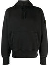 Men's Oversized Cotton Hoodie Black - STONE ISLAND - BALAAN 2