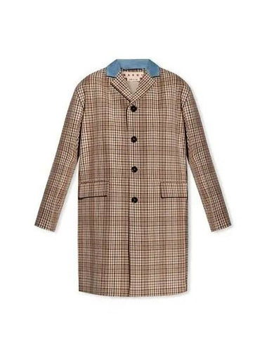 coat women check print single multi - MARNI - BALAAN 1