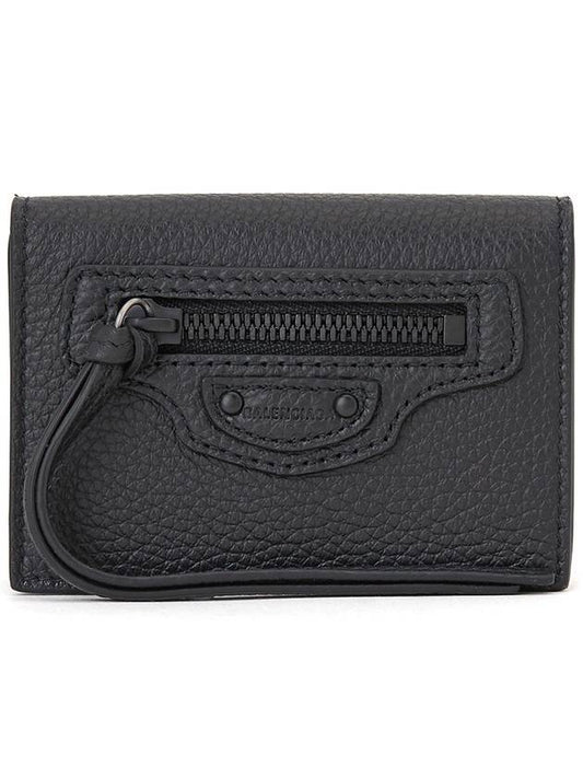 Neo Classic Logo Tri-Fold Half Wallet Black - BALENCIAGA - BALAAN 1