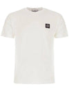 Logo Patch Cotton Short Sleeve T-Shirt White - STONE ISLAND - BALAAN 3