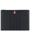 diagonal striped leather clutch bag black - THOM BROWNE - BALAAN 2