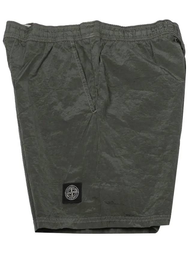 Men's Crinkle Swim Shorts Green - STONE ISLAND - BALAAN 4