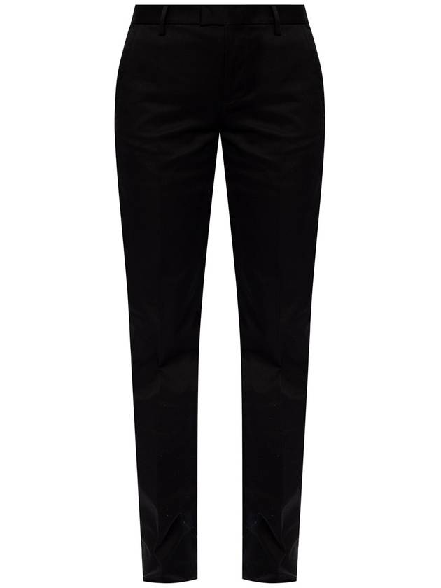 BLACK BRANDED PLEATFRONT TROUSERS - DSQUARED2 - BALAAN 1