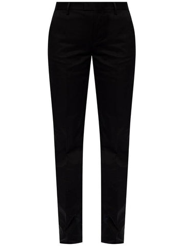 BLACK BRANDED PLEATFRONT TROUSERS - DSQUARED2 - BALAAN 1