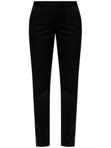 BLACK BRANDED PLEATFRONT TROUSERS - DSQUARED2 - BALAAN 1