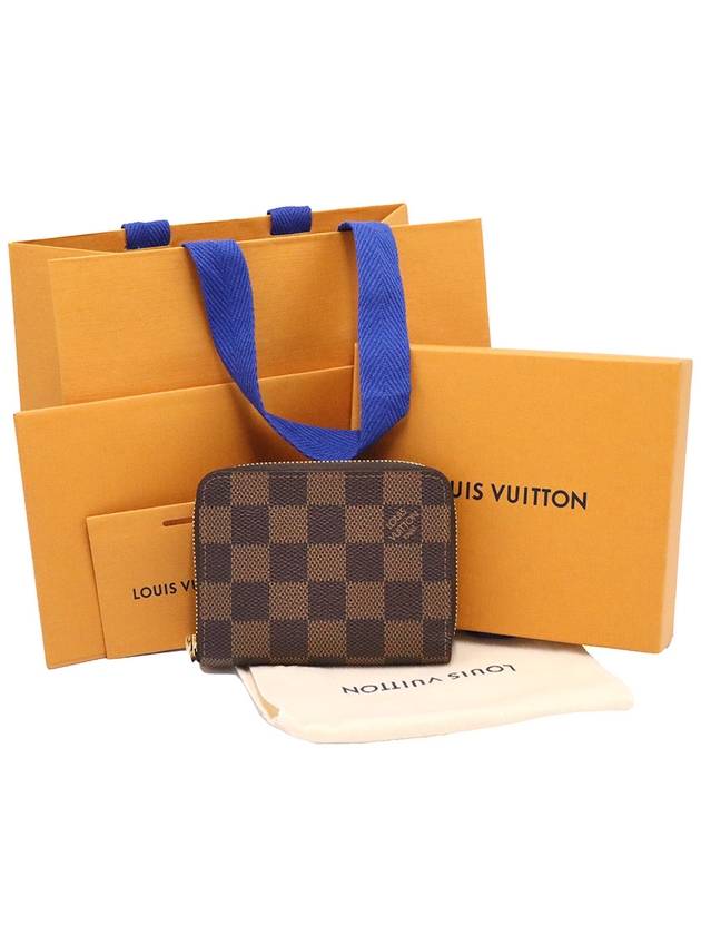 Women s Louis Vuitton N63070 Damier Eben Canvas Zippy Coin Perth gt Money clip purse Gangbuk used luxury goods - LOUIS VUITTON - BALAAN 3