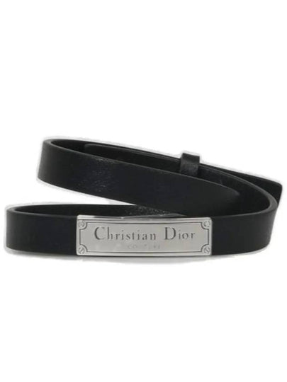 Couture Leather Double Bracelet Black - DIOR - BALAAN 2