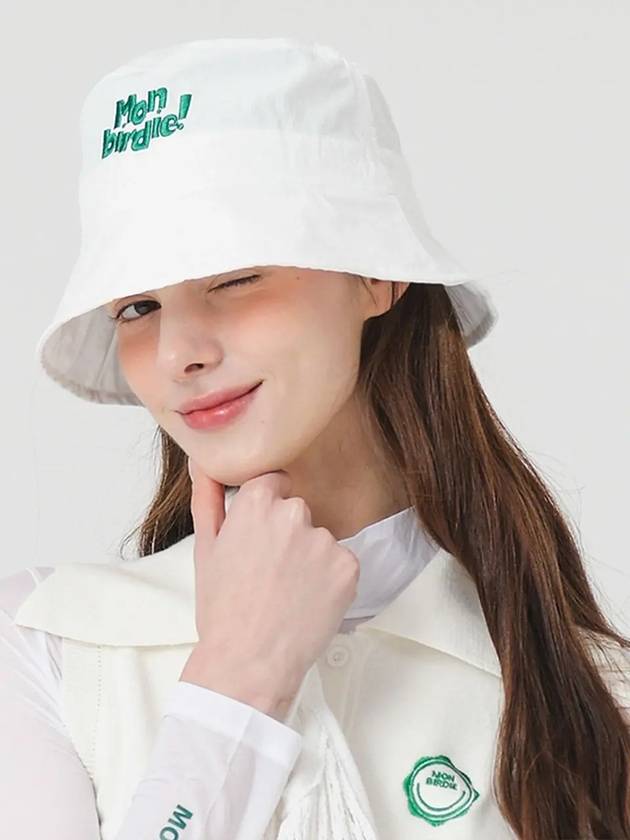 Windproof nylon bucket hat WHITE - MONBIRDIE GOLF - BALAAN 3