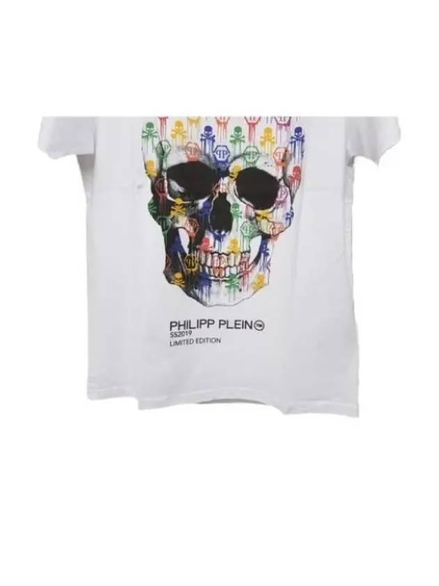 Skull Print Cotton Short Sleeve T-Shirt White - PHILIPP PLEIN - BALAAN 3