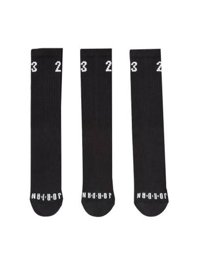 Jordan Essential Crew 3 Pack Socks Black - NIKE - BALAAN 2