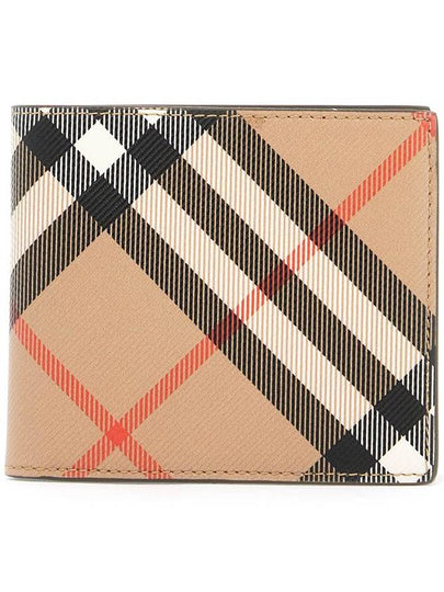 Check Half Wallet Beige - BURBERRY - BALAAN 2