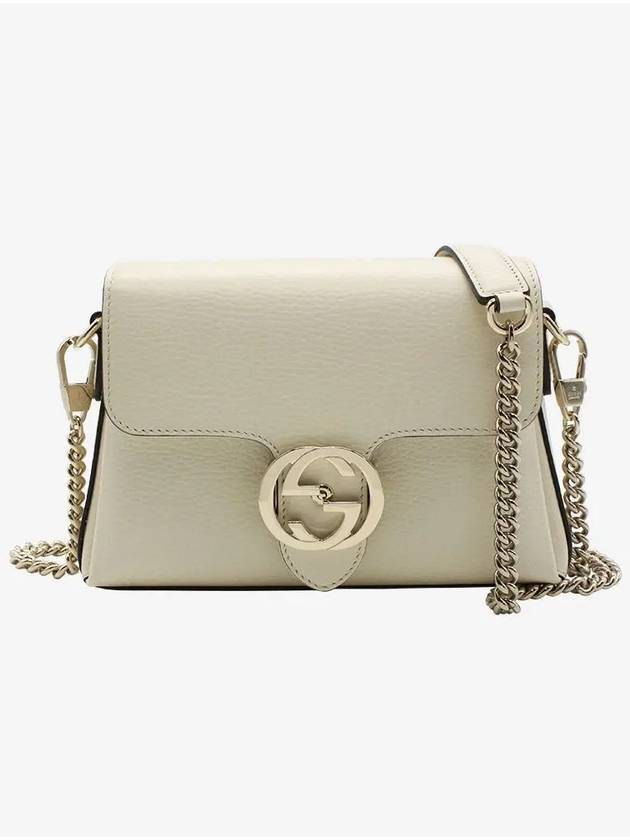 Interlogging G Chain Mini Shoulder Bag White - GUCCI - BALAAN 1