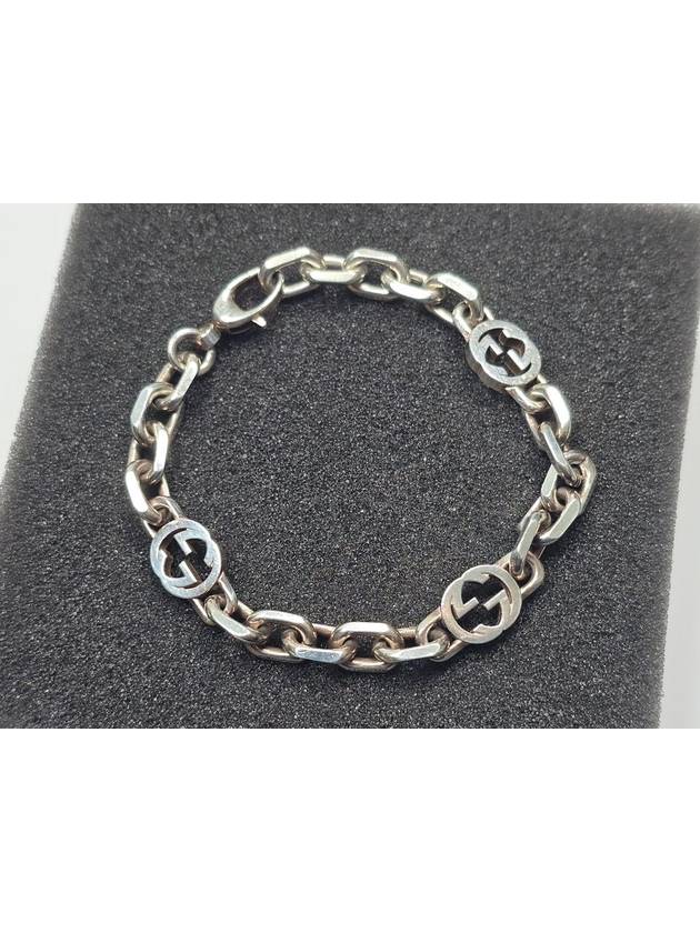 Interlocking detail silver bracelet - GUCCI - BALAAN 3