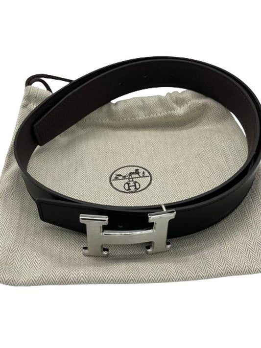 Reversible Leather Strap 32mm Belt Black - HERMES - BALAAN 2