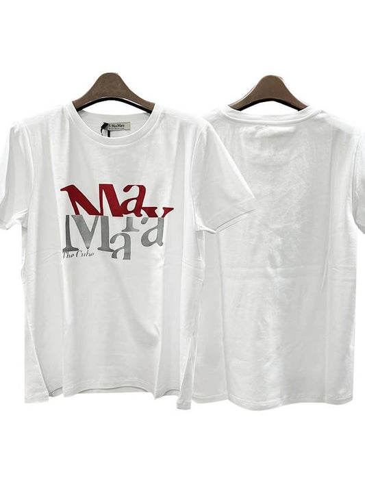 Women's Logo Short Sleeve T-Shirt White - S MAX MARA - BALAAN 2