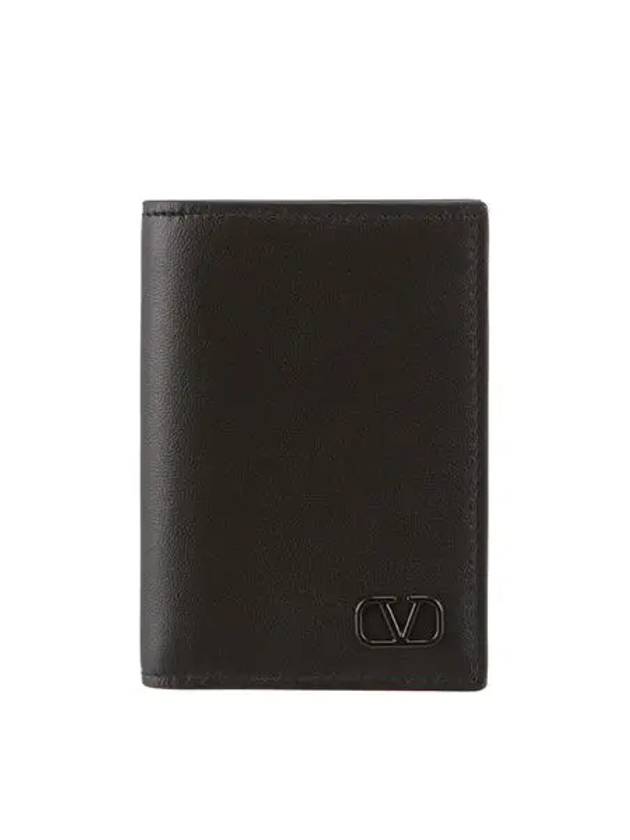 V Logo Bifold Wallet Black - VALENTINO - BALAAN 3