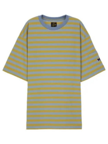 Striped Jersey Crew Neck T Shirt Socks Yellow OT258YELLOW Short Sleeve Tee - NEEDLES - BALAAN 1