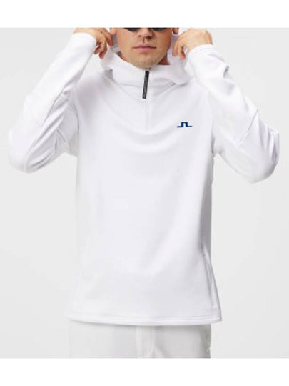 brushed hooded t-shirt aerial quarter hood GMJS10143 white - J.LINDEBERG - BALAAN 2