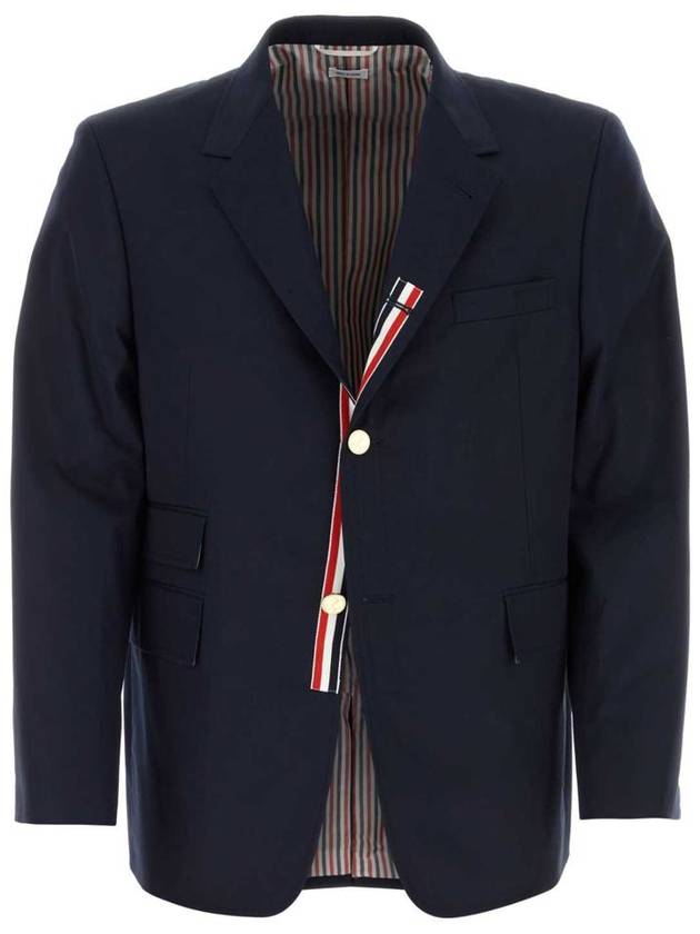 Typewriter Cloth Grosgrain Placket Sport Jacket Navy - THOM BROWNE - BALAAN 2