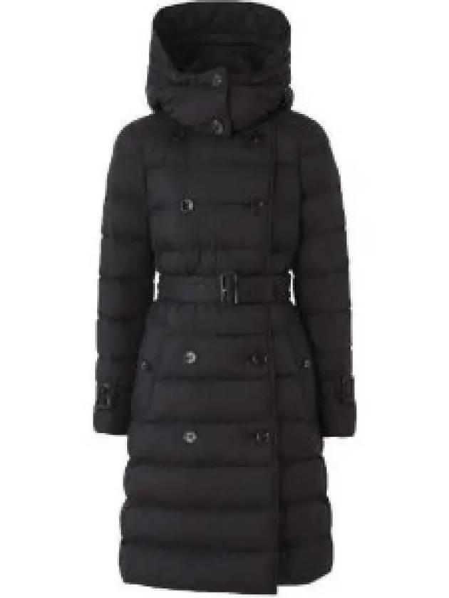 Women's Double Breasted Hooded Padded Black - BURBERRY - BALAAN 2