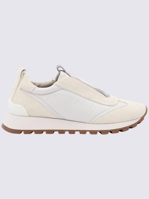 Suede Techno Runner Low Top Sneakers White - BRUNELLO CUCINELLI - BALAAN 6