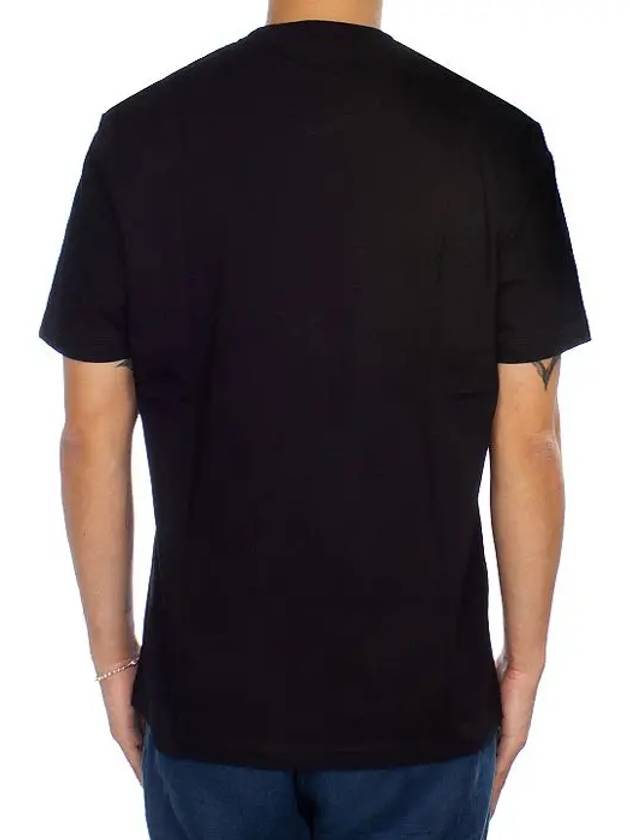 Logo Graphic Print Cotton Crewneck Short Sleeve T-Shirt Black - VERSACE - BALAAN 5